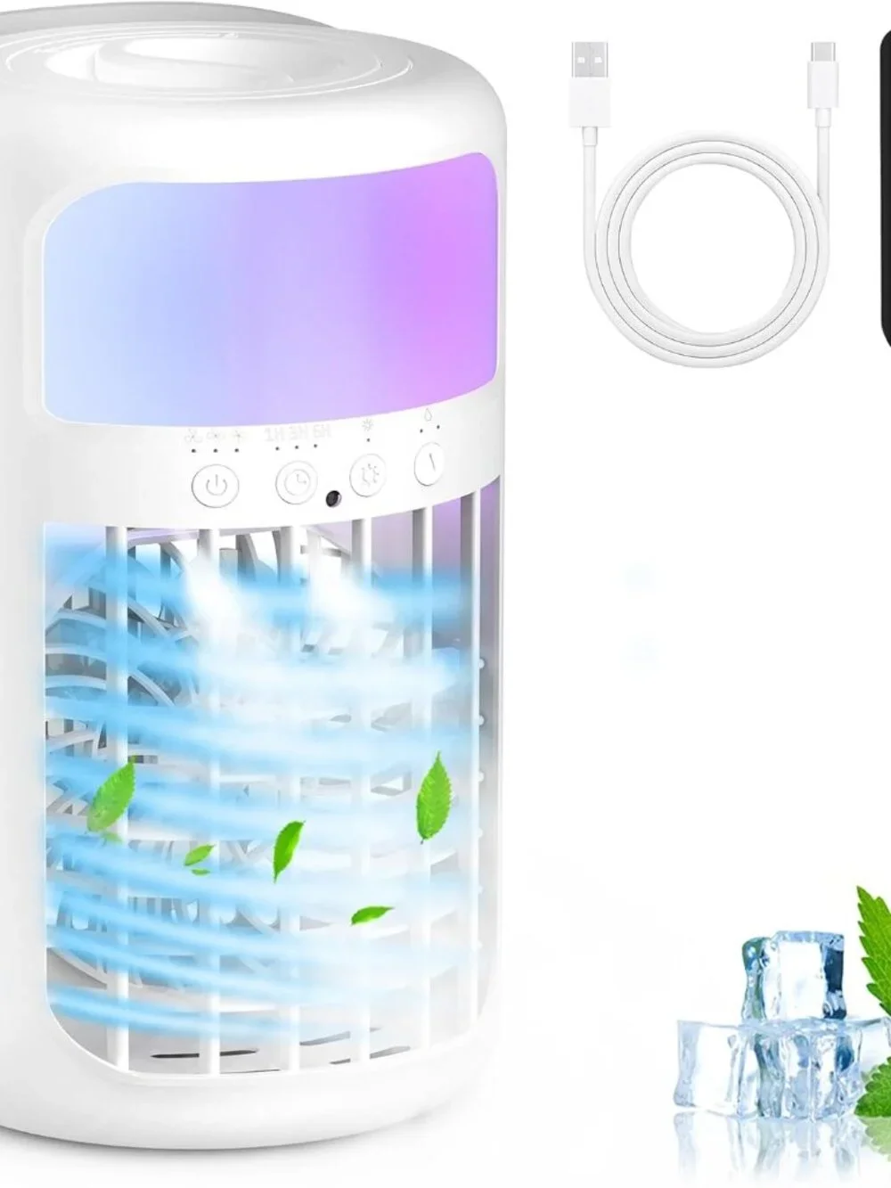 Stay Cool Anywhere — 4-in-1 Portable Air Conditioner Fan, Quiet Evaporative Cool